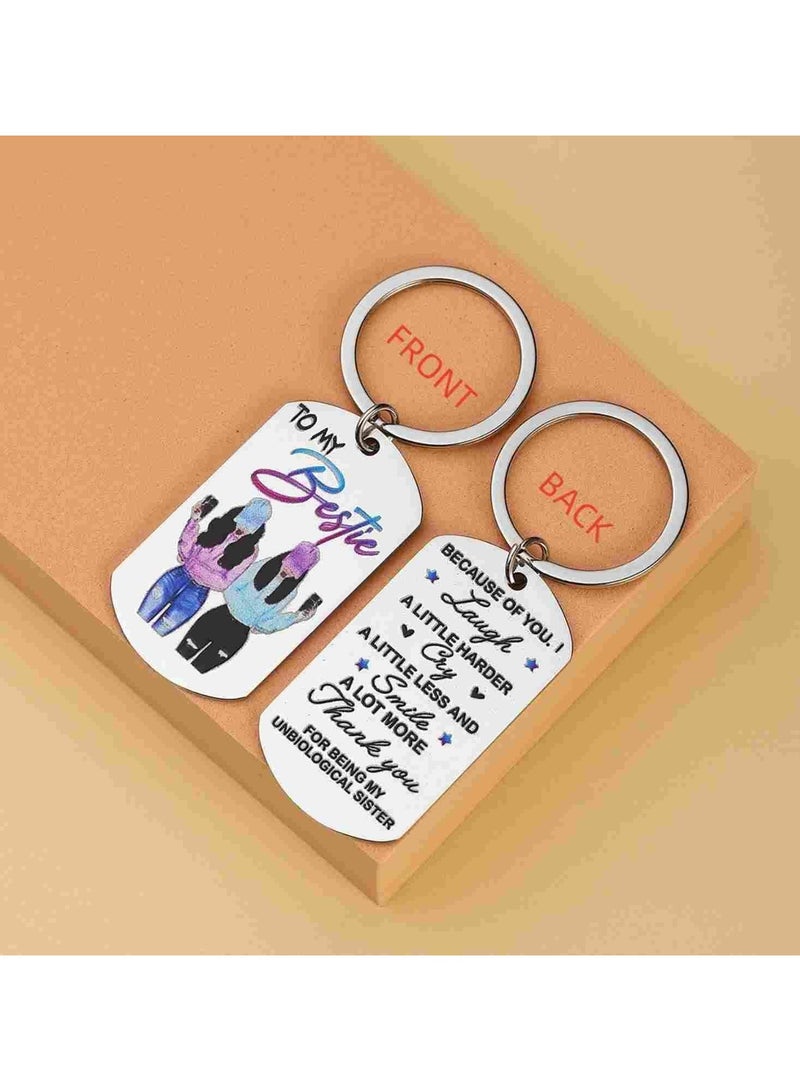 SOLDOUT Double-Sided Stainless Steel Color Printing Key Ring Keychain For Best Friend Gift Bestie BFF Friendship Friends (Pack of 1) - Image 5
