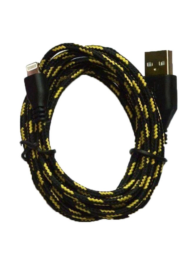 NIBEMINENT Lightening Port Data Sync Cable Black/Yellow - Image 1