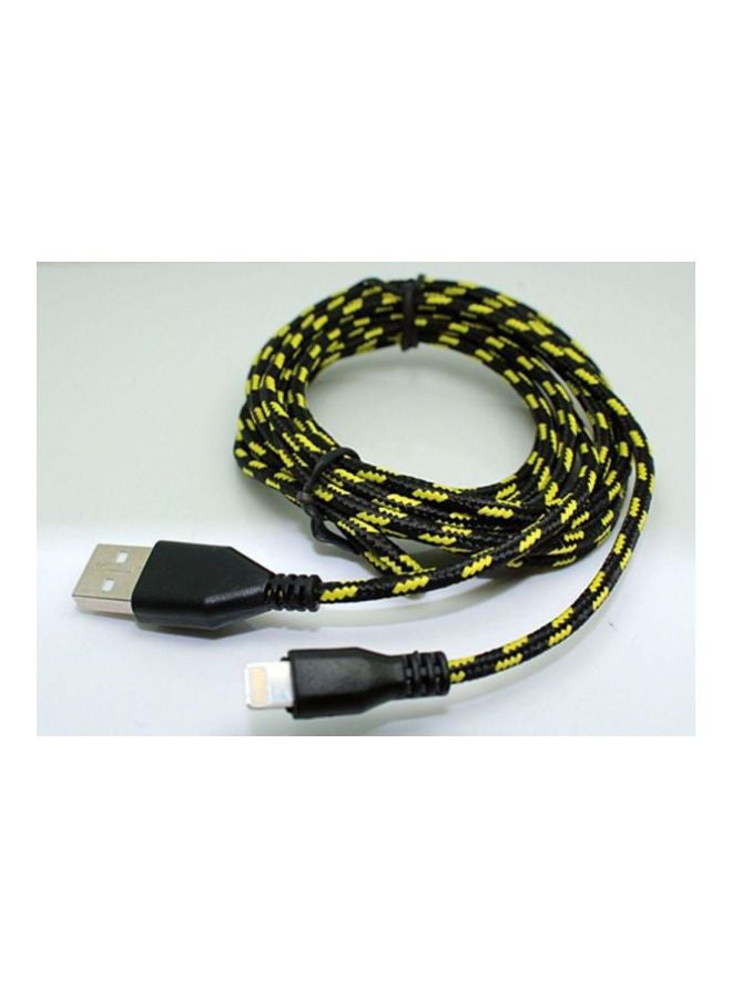 NIBEMINENT Lightening Port Data Sync Cable Black/Yellow - Image 2