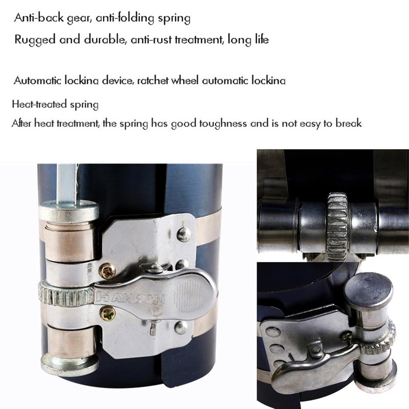 Malfah Enterprises Malfah Piston Compressor 3 Band Ratchet Installer Tool Car Engine Piston Rings Compressor 4175 mm Motorcycle Engine Parts Repair 107602  - Image 3