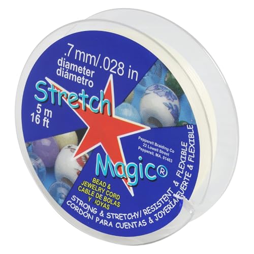 Stretch Magic Elastic Beading Cord – Pearl Color, 0.7mm in Diameter, 5-Meter (16 ft) - Easy to Knot, Strong & Stretchy String for Making Beaded Jewelry - Image 1