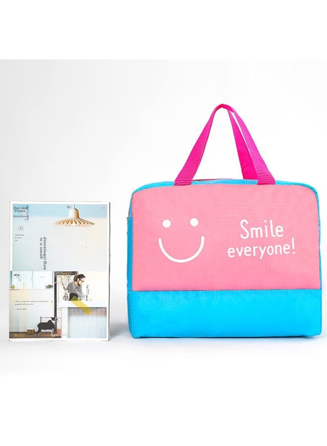 Forty thousand kilometers 40,000 Km Toiletry Bag With Wet And Dry Separation, Large Capacity Storage Bag, Beach Bag, Swim Bag, Gym Bag Sw1172 Pink Smiley Face - Image 5