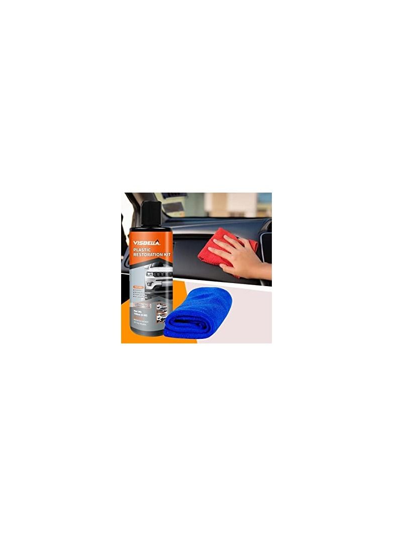 Visbella VISBELLA DIY Plastic & Trim Restoration Kit restore the original luster of the plastic and rubber parts such as the bumper the door and the instrument panel cleaning decontamination glazing curing.  - Image 3