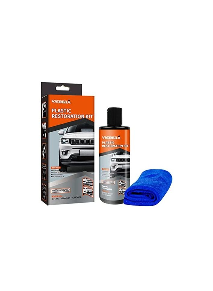 Visbella VISBELLA DIY Plastic & Trim Restoration Kit restore the original luster of the plastic and rubber parts such as the bumper the door and the instrument panel cleaning decontamination glazing curing.  - Image 1