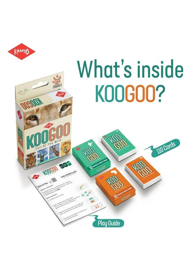 كادو كومبو (2 في 1) لعبة ورق - لعبة تعليمية بطابع الحياة البرية KOOGOO + لعبة مليئة بالتشويق للأطفال 7+ - صنع في الهند - هدايا الإرجاع (2-6 لاعبين) - Image 4