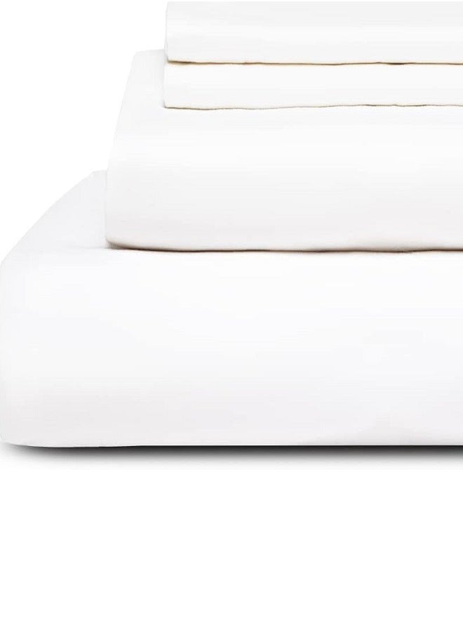 RISHAHOME - RISHAHOME 3 Piece Deep Pocketed Fitted Bedsheet Set King Size |White Colour|1 Fittedsheet - 200x200+30 cm, 2 Pillowcases - 50x75 cm|Non allergic Microfiber for year-around use. - Image 1