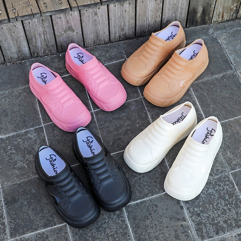 New Rain Boots Women'S Fashion Outfit Waterproof Shoes Women'S Short Rain Boots Overshoes Non-Slip Thick-Soled Wear-Resistant Rubber Shoes - Image 4