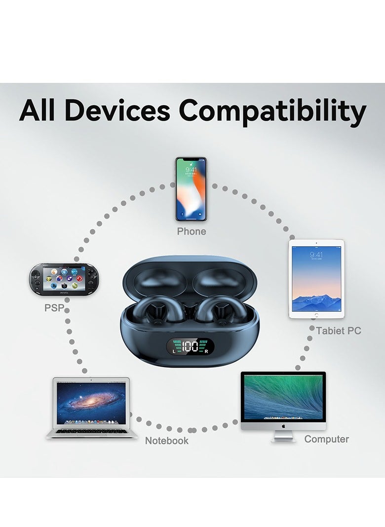 Generic - TWS Q80 Wireless Earbuds Bluetooth 5.3 Bone Conduction Earphones Ear clip Design Touch Control - Image 1