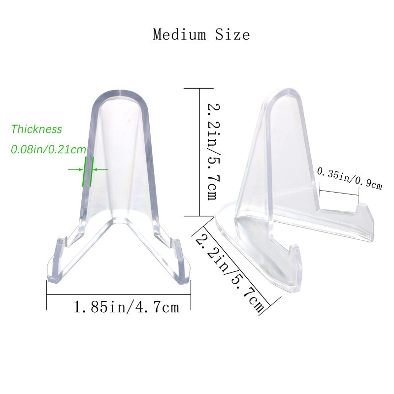 TERDEWE 24 Packs Thickened edition (2.3 Inch) Acrylic Card stands, Card Holder Display Stand,Coin Display stand, for Display Magnetic Card Holder,Challenge Medals, Baseball Cards, Sports Cards, Trading Cards - Image 3