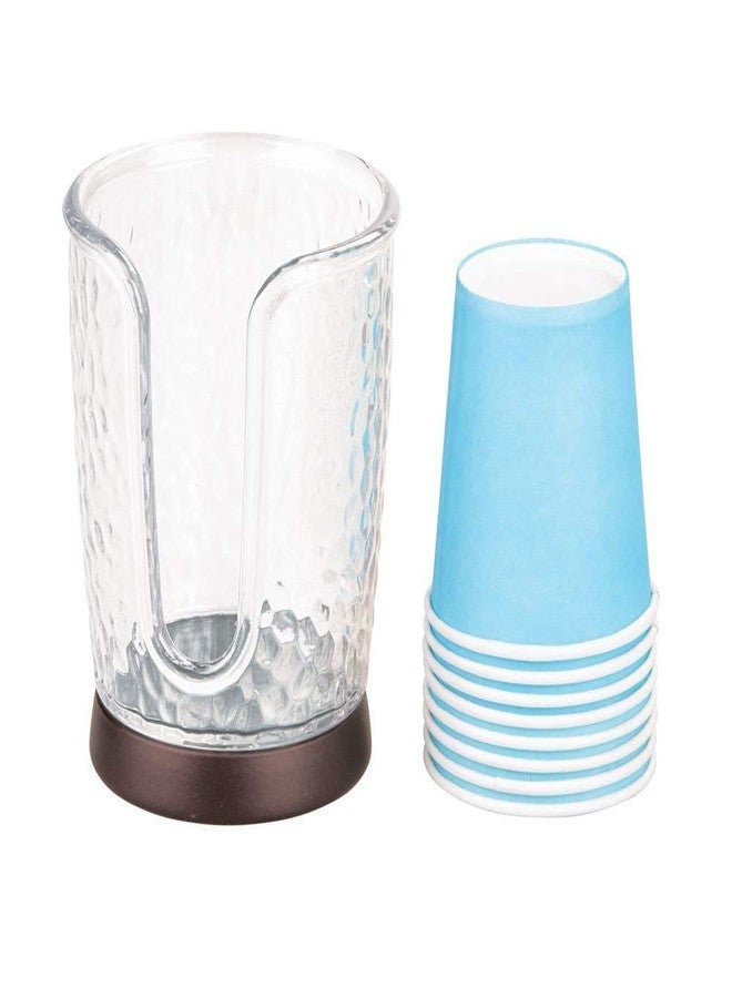 InterDesign iDesign Rain Disposable Paper and Plastic Cup Dispenser Holder for Master, Guest, Kids' Bathroom Vanity and Countertops, 3.10" x 3.10" x 4", Clear and Bronze - Image 5