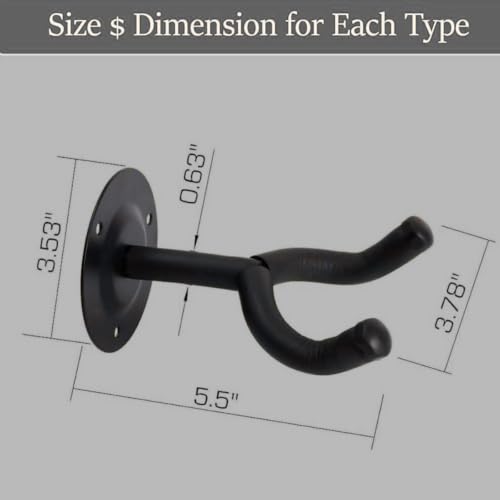 SOUVENIR Guitar Hanger for Acoustic, Bass, Electric, and Ukulele - Wall Mount/Holder/Hook/Stand/Rack With Fittings/Accessories - Image 4