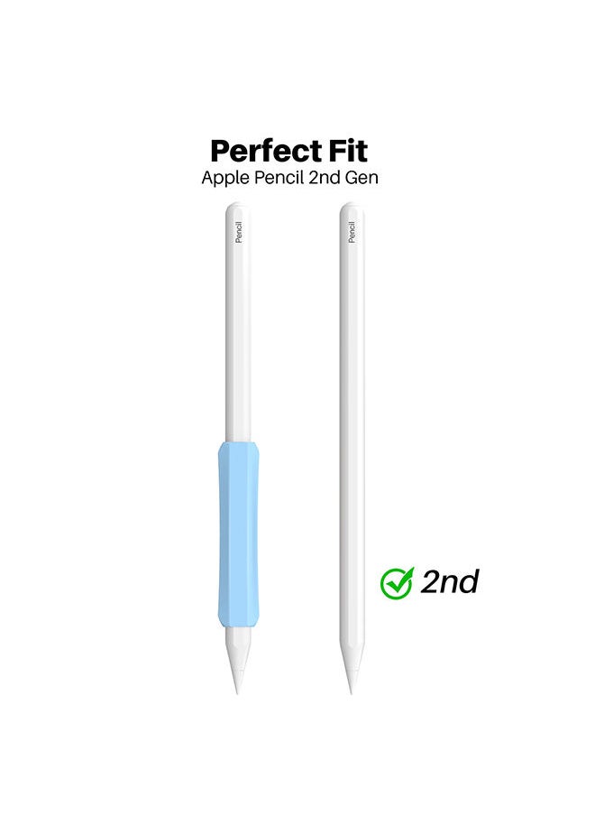 O Ozone - Silicone Grip Holder (2 Pack) for Apple Pencil 2nd Gen /1st Anti-Slip Skin Sleeve Case Compatible with Magnetic Charging and Double Tap(Black & Blue) - Image 1