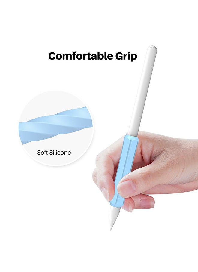 O Ozone - Silicone Grip Holder (2 Pack) for Apple Pencil 2nd Gen /1st Anti-Slip Skin Sleeve Case Compatible with Magnetic Charging and Double Tap(Black & Blue) - Image 1