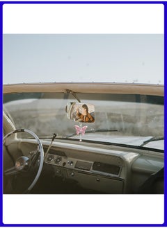 Digipace Butterfly Shape Car Ornaments, Car Interior Mirror Ornaments, Car Diamond Rearview Mirror Accessories, Car Hanging Ornament, Pink  - Image 5