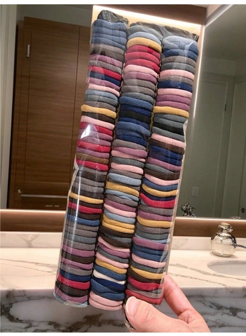 100pcs Thick Cotton Hair Ties, Colorful Elastic Hair Bands for Girls and Women, 100 Pieces Multi-color Stretch Hair Ropes, Soft Seamless Ponytail Holders, Elastic Hair Scrunches, Multi-purpose Hair Styling Accessories, High Elasticity Hair Bands, Damage-Free Hair Ties, Bulk Pack Colorful Hair Elastics, Premium Cotton Stretch Bands. - Image 2