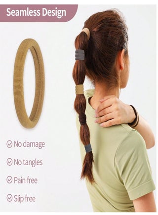 100pcs Thick Cotton Hair Ties, Colorful Elastic Hair Bands for Girls and Women, 100 Pieces Multi-color Stretch Hair Ropes, Soft Seamless Ponytail Holders, Elastic Hair Scrunches, Multi-purpose Hair Styling Accessories, High Elasticity Hair Bands, Damage-Free Hair Ties, Bulk Pack Colorful Hair Elastics, Premium Cotton Stretch Bands. - view 3