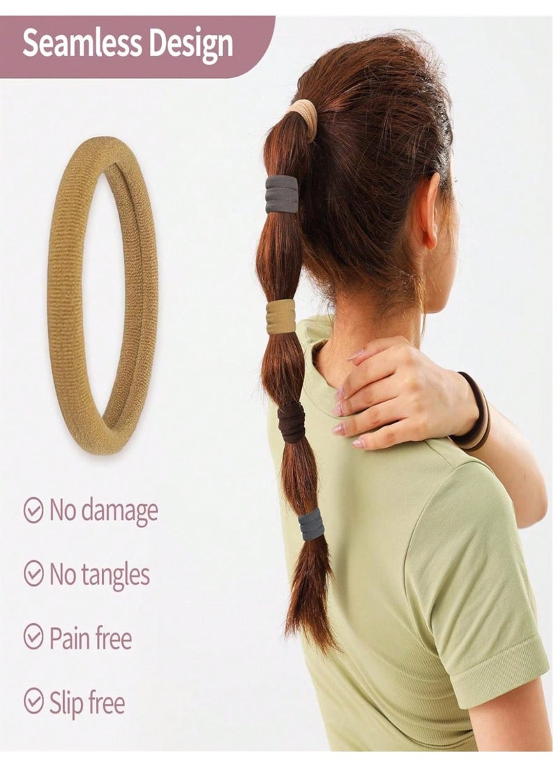 100pcs Thick Cotton Hair Ties, Colorful Elastic Hair Bands for Girls and Women, 100 Pieces Multi-color Stretch Hair Ropes, Soft Seamless Ponytail Holders, Elastic Hair Scrunches, Multi-purpose Hair Styling Accessories, High Elasticity Hair Bands, Damage-Free Hair Ties, Bulk Pack Colorful Hair Elastics, Premium Cotton Stretch Bands. - Image 3