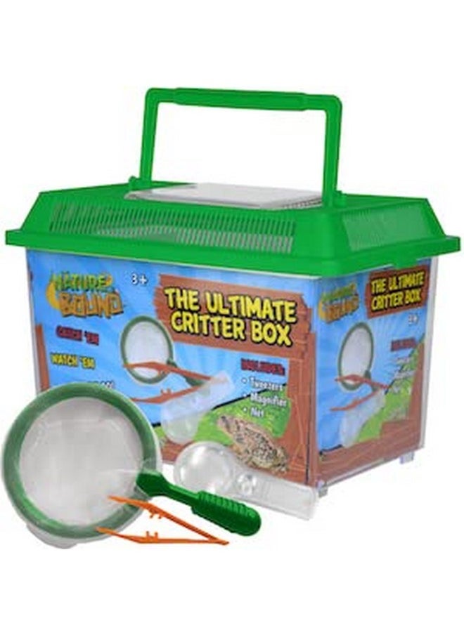 نايتشر باوند - مجموعة Ultimate Critter Box Habitat Kit لجمع الحشرات في الأماكن المغلقة/المفتوحة - تتضمن شبكة وملقط ومكبر - هدية للأولاد والبنات باللون الأخضر  - Image 1