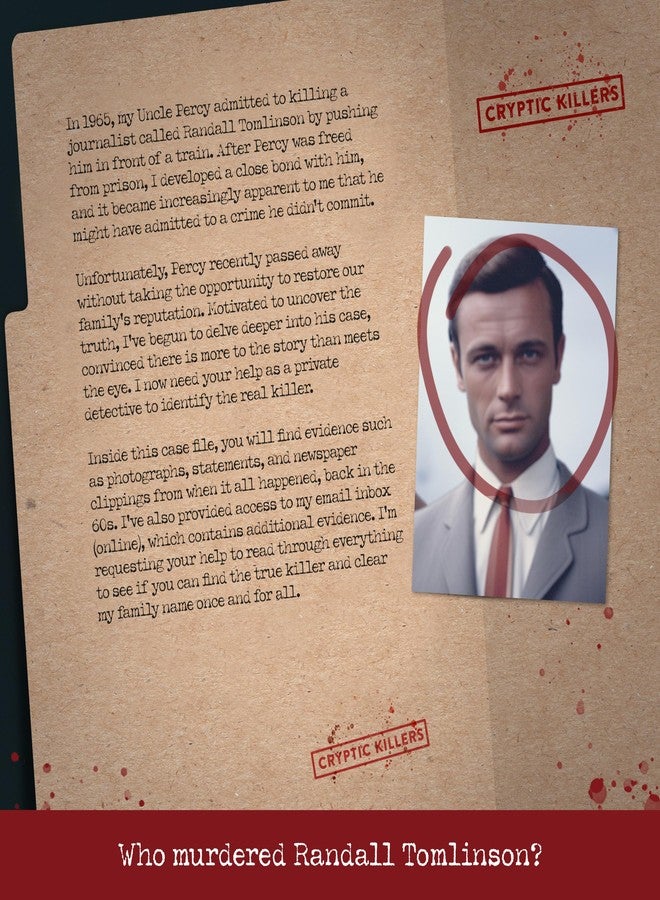 Cryptic Killers Unsolved murder mystery game - Cold Case Files Investigation - CRYPTIC KILLERS - Detective Evidence & Crime File - individuals, date nights & party games- "Murder in Market Hill" - Image 2