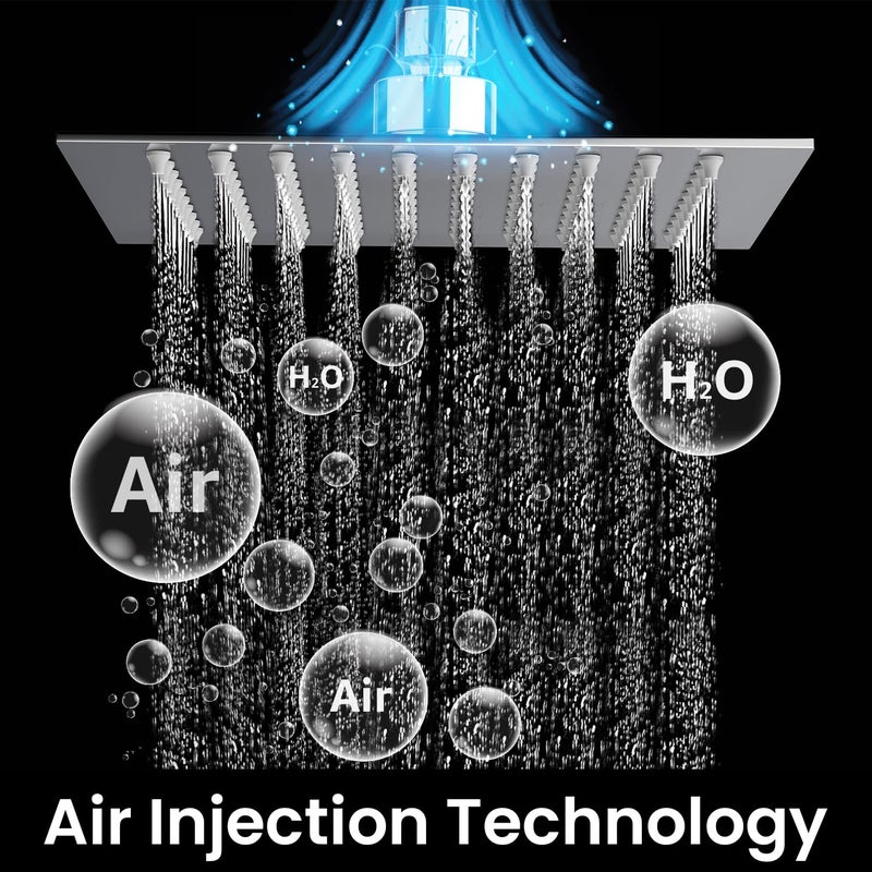 BIUT 8x8” Square Overhead Shower SS-304 Grade Ultra Slim Stainless Steel Polished Mirror Finish High Pressure Showerhead with Brass Swivel & Silicone Nozzle Without Arm Rain Showers for Bathroom (1Pc) - Image 5