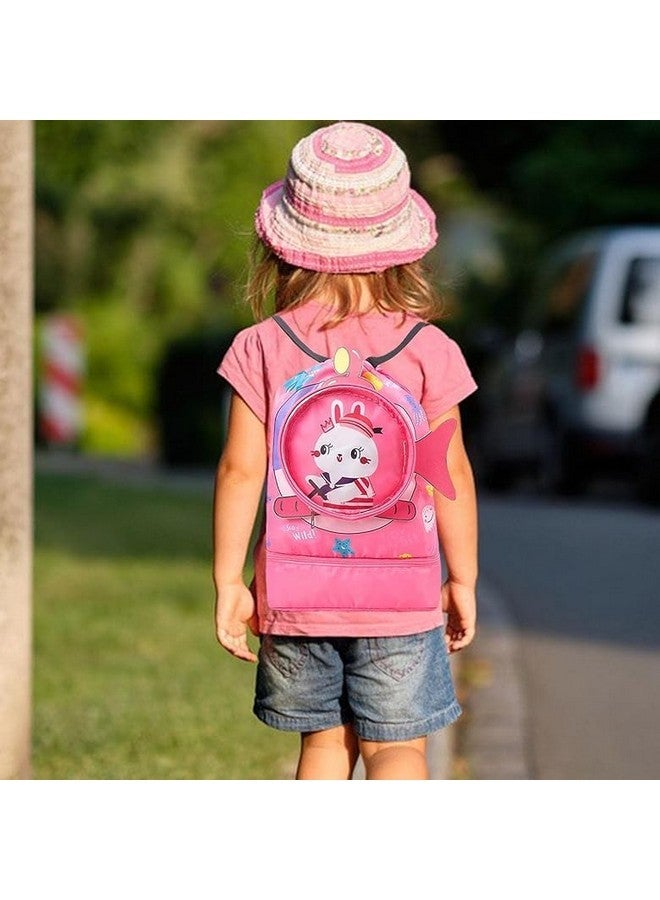 SAMVARDHAN Children's swimming bag dry and wet separation waterproof storage bag children's sports portable cute cartoon beach backpack (Pink) - Image 3
