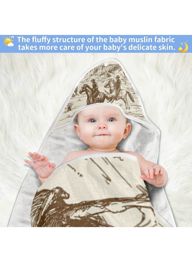 WELLDAY Western Desert Cowboy Baby Towel Ultra Soft Hooded Towels for Babies - Ultra Absorbent Cotton Bath Towels 30x30 Inch - Image 5