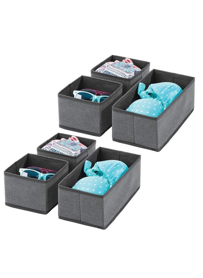 HOUSE OF QUIRK House of Quirk Storage Box Set of 3 Closet Dresser Drawer Organizer Cube Basket Bins Containers Divider with Drawers for Underwear, Bras, Socks, Ties, Scarves, (Pack of 2 Black) - Image 1