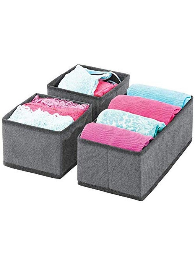 HOUSE OF QUIRK House of Quirk Storage Box Set of 3 Closet Dresser Drawer Organizer Cube Basket Bins Containers Divider with Drawers for Underwear, Bras, Socks, Ties, Scarves, (Pack of 2 Black) - Image 2