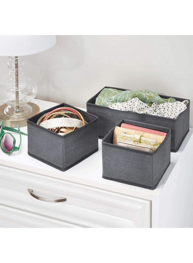 HOUSE OF QUIRK House of Quirk Storage Box Set of 3 Closet Dresser Drawer Organizer Cube Basket Bins Containers Divider with Drawers for Underwear, Bras, Socks, Ties, Scarves, (Pack of 2 Black) - Image 3