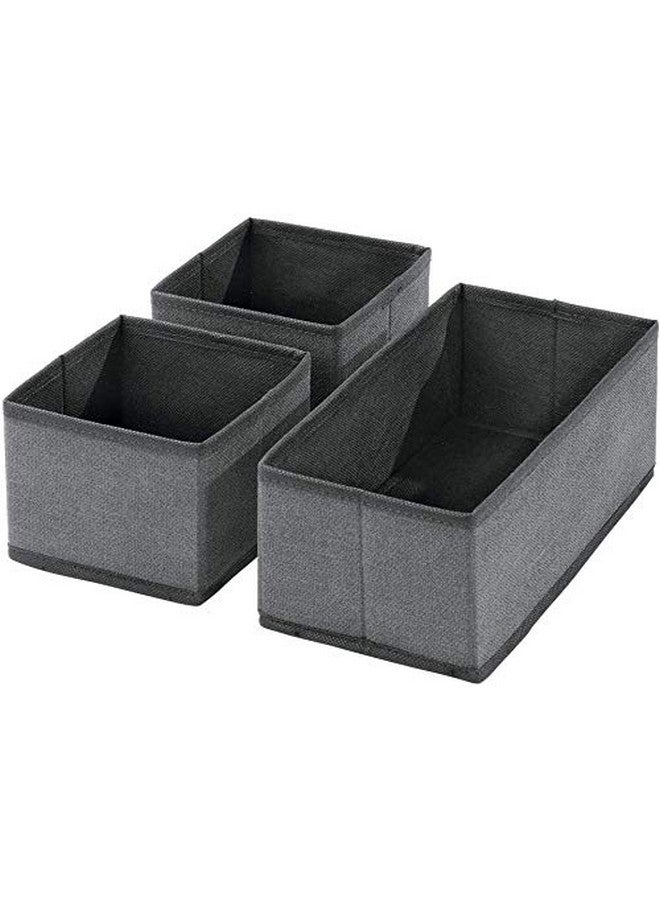HOUSE OF QUIRK House of Quirk Storage Box Set of 3 Closet Dresser Drawer Organizer Cube Basket Bins Containers Divider with Drawers for Underwear, Bras, Socks, Ties, Scarves, (Pack of 2 Black) - Image 5