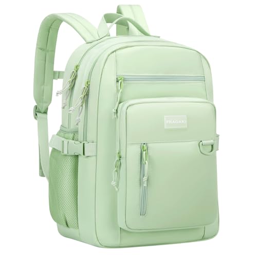 PRAGARI Kids Backpack for School Cute Aesthetic Green Backpack Girls Student Bookbag Women Travel Lightweight Book Bag - Image 1
