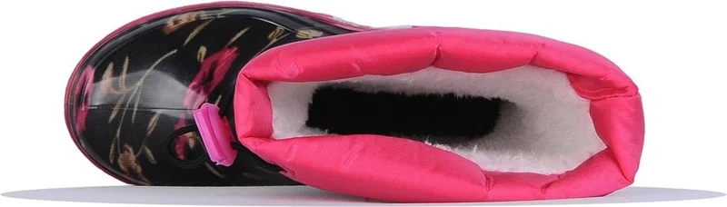 Arısan 227 Black Floral Thermal Fur Winter Girl Child Boots