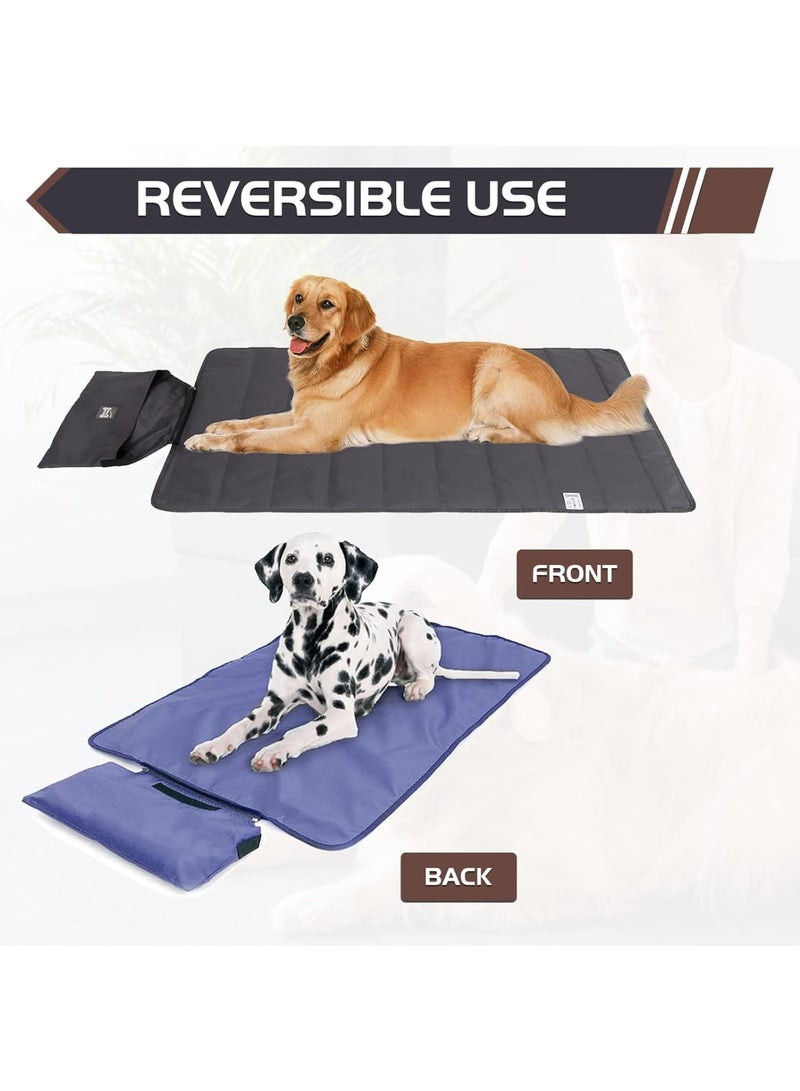 Zikra Outdoor Pet Dog Mat Pad, 39"x 28" Portable Reversible Outdoor Dog Bed, Reusable Waterproof Pet Sleeping Mat, Easy to Clean, Camping Travel Pet Mat for Small Medium Large Dogs, Black - Image 4