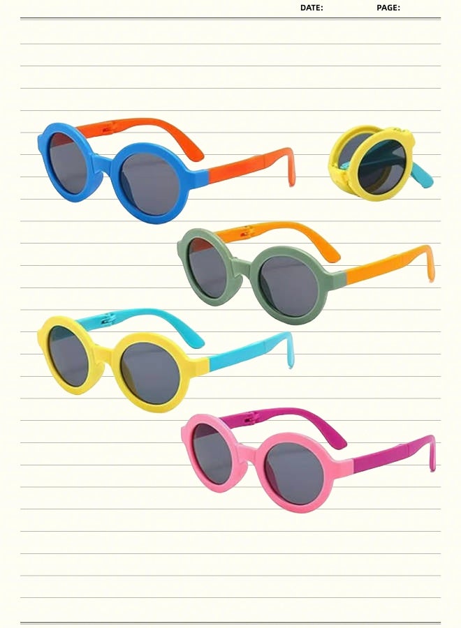 Kids Polarized Sunglasses 4 Pack - Foldable Toddler Sunglasses for Boys  Girls Age 2-12, UV Protection for Beach/Party/Outdoor Play, Baby to Youth Baseball Sunglasses (2-4,6-14 Years) - Image 1
