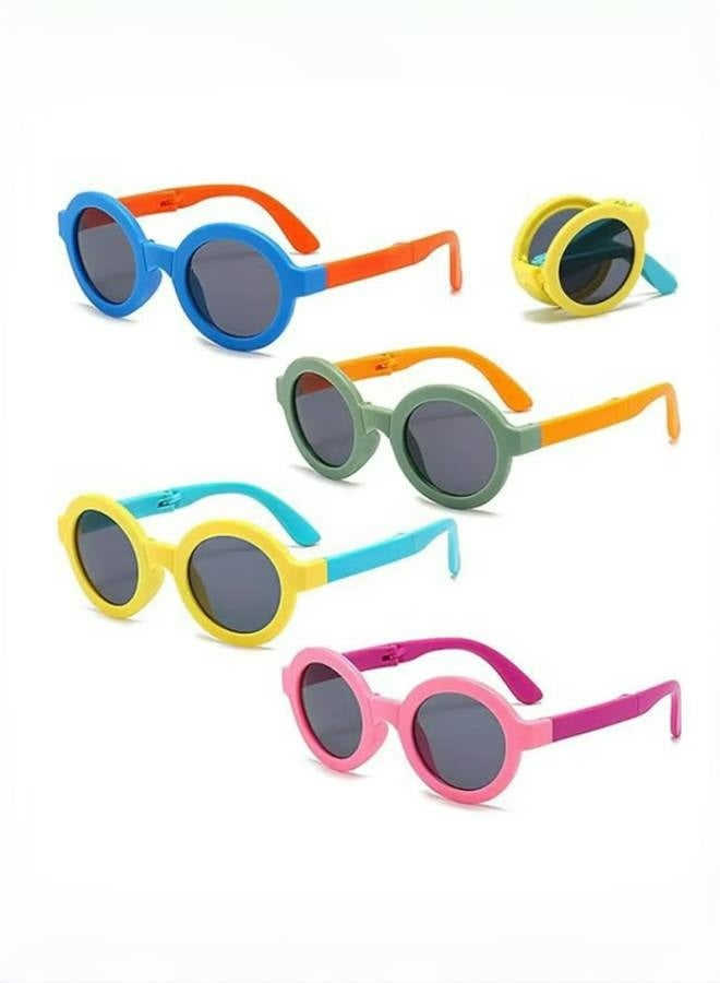 Kids Polarized Sunglasses 4 Pack - Foldable Toddler Sunglasses for Boys  Girls Age 2-12, UV Protection for Beach/Party/Outdoor Play, Baby to Youth Baseball Sunglasses (2-4,6-14 Years) - Image 2