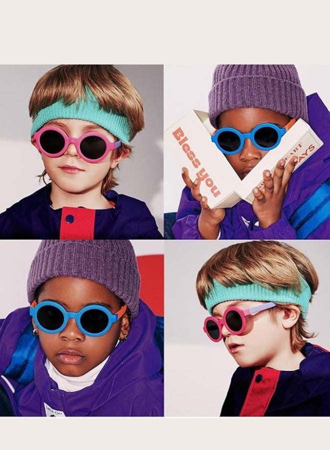 Kids Polarized Sunglasses 4 Pack - Foldable Toddler Sunglasses for Boys  Girls Age 2-12, UV Protection for Beach/Party/Outdoor Play, Baby to Youth Baseball Sunglasses (2-4,6-14 Years) - Image 4