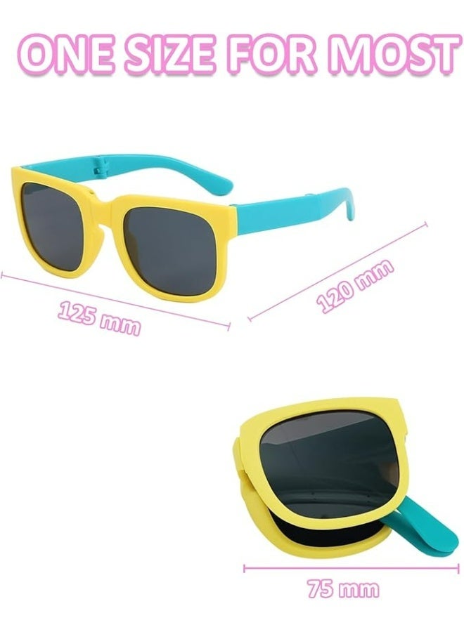 Kids Polarized Sunglasses 4 Pack - Foldable Toddler Sunglasses for Boys  Girls Age 2-12, UV Protection for Beach/Party/Outdoor Play, Baby to Youth Baseball Sunglasses (2-4,6-14 Years) - Image 5