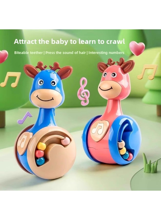 Sliding Fawn Tumbler Baby 6-12 Months Baby Comfort Early Education Puzzle 0-3 Years Old Children's Toys Wholesale-Color:Green Dinosaur Sliding Tumbler  - Image 3