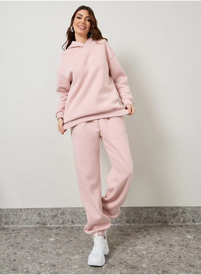 Styli Solid Oversized Hoodie & Joggers Co-Ords