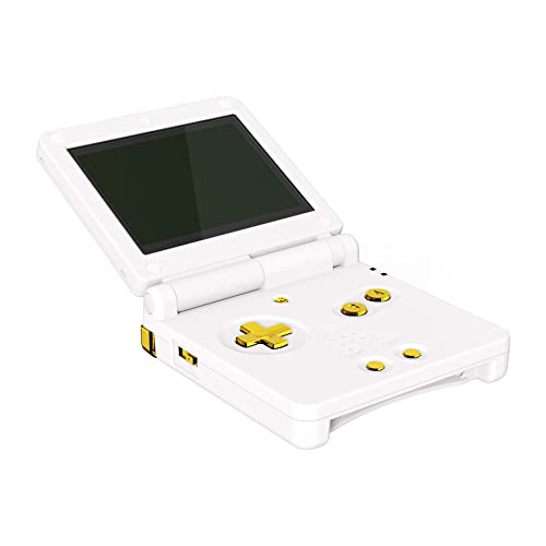 eXtremeRate Chrome Gold Glossy Custom Full Set Buttons for Gameboy Advance SP, Replacement A B L R Button Power On Off Volume Button D-pad Key for GBA SP Console - Console NOT Included - Image 3