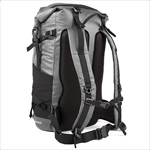 AquaQuest Riparia 45L Waterproof Backpack - Backpacking, Travel, Hunting, Fishing, Camping DayPack - Grey - Image 3