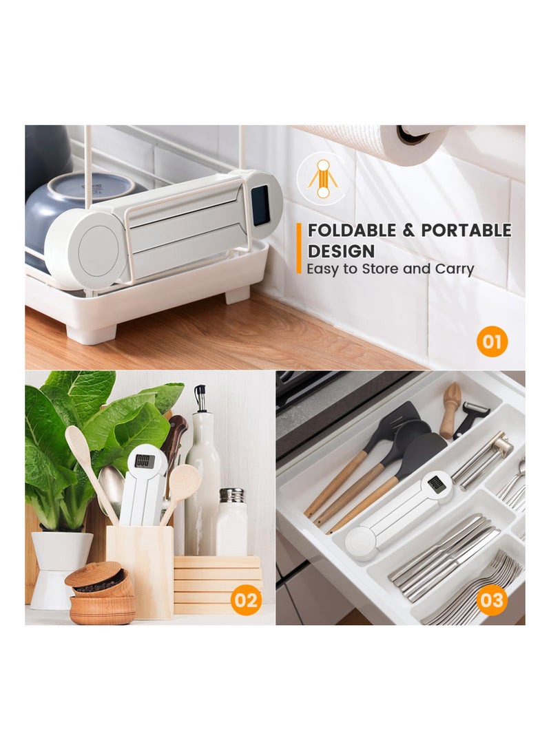 Folding Food Scale, Digital Kitchen Scale, Highly Accurate Compact Small Scale with LCD Display, Portable Food Scale Multiple Units Supported, Travel Food Scale for Measuring Intake of Healthy