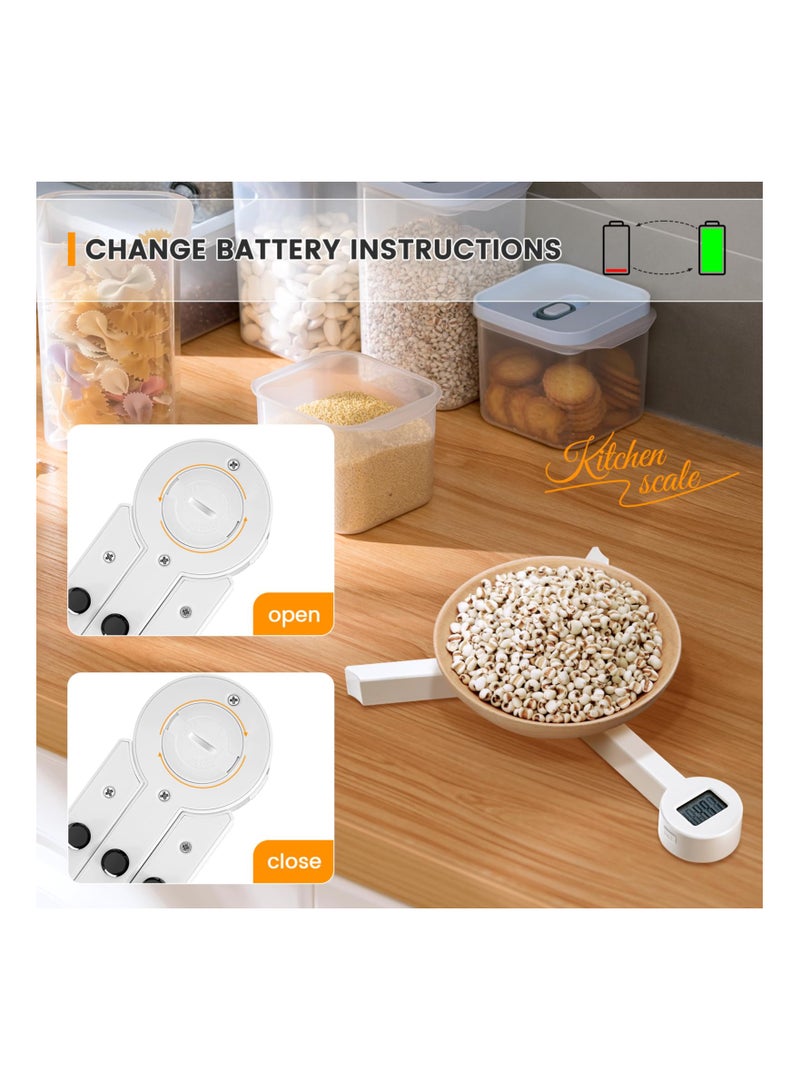 Folding Food Scale, Digital Kitchen Scale, Highly Accurate Compact Small Scale with LCD Display, Portable Food Scale Multiple Units Supported, Travel Food Scale for Measuring Intake of Healthy
