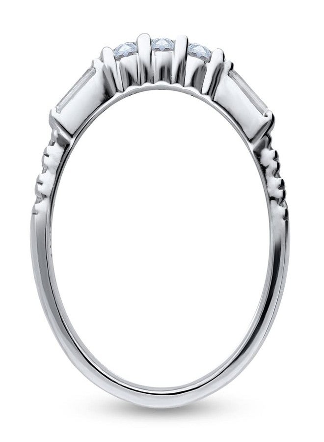 BERRICLE Sterling Silver Art Deco Rings Half Eternity Ring for Women, Pave Set Cubic Zirconia CZ - Image 4