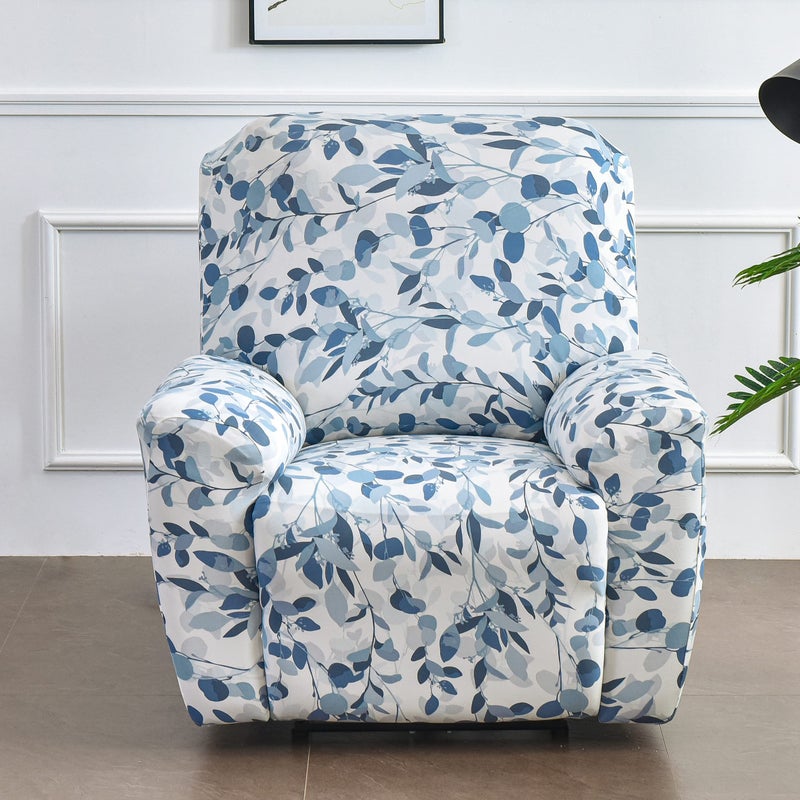 NILUOH Stretch Recliner Cover 4 Pieces Printed Lazy Boy Chair Covers Recliner Sofa Slipcover Anti-Slip Fitted Furniture Protector with Elastic Bottom, N1 - Image 2