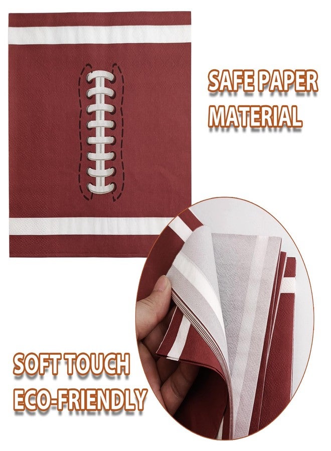 EaciTown 40 Pcs Football Napkins Disposable Football Party Napkins Football Game Day Suppilies for Birthday Party Tailgate Party Baby Shower - Image 3