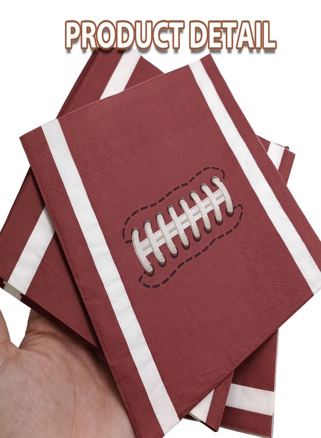 EaciTown 40 Pcs Football Napkins Disposable Football Party Napkins Football Game Day Suppilies for Birthday Party Tailgate Party Baby Shower - Image 2