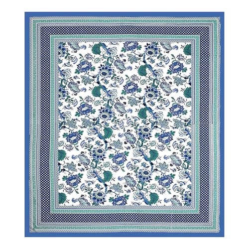 EasyGoods® Pure Cotton Ethnic Jaipuri Printed Double Bedsheet with 2 Pillow Covers | Soft & Breathable 240 TC Fabric | Traditional Rajasthani Design for Elegant Home Decor (Sky Blue) - Image 4