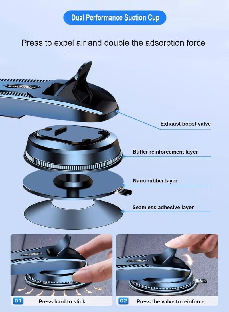 Car Mobile Holder Ultra-stable Car Holder with Strong Suction Cup Suitable for Dashboard/Windshield/Air Vent, 4.5-7.2 Inch Smartphones, iPhone 16/15 Series, Galaxy S24 S23, Xiaomi, Black - Image 5