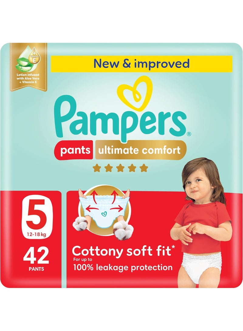 بامبرز Pampers Ultimate Comfort Pants Diapers, Size 5, 42's - Image 1